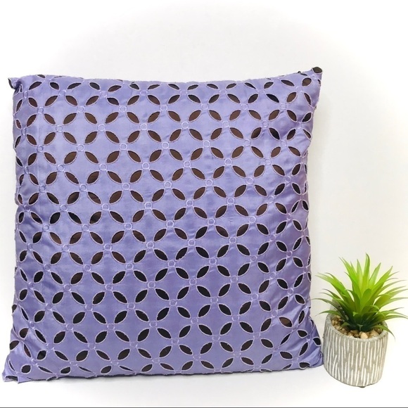 PIER 1 Lavender and Chocolate Square Accent Pillow - Picture 1 of 6